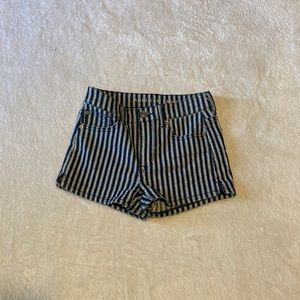 American Eagle Ne(x)t Level Stretch Mid Rise Striped Jean Shorts